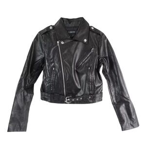 LIONESS • The Zepplin Fully Lined Vegan Black Leather Biker Moto Jacket